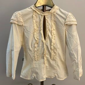 90’s Moschino Key hole , zipper back, sexy Victorian blouse Size 6 original tags